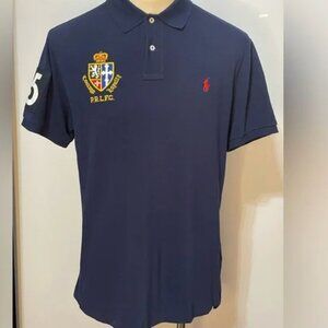 Polo Ralph Lauren “Rugby Match - War of Roses” Embroidered Navy Polo Sz. L